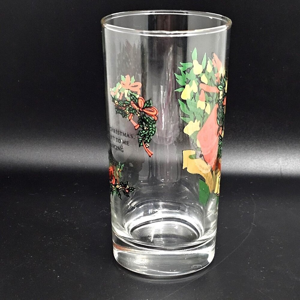 9th Day Drinking Glass from 12 Days of Christmas Set 5.5" Indiana Glass - Picture 6 of 10